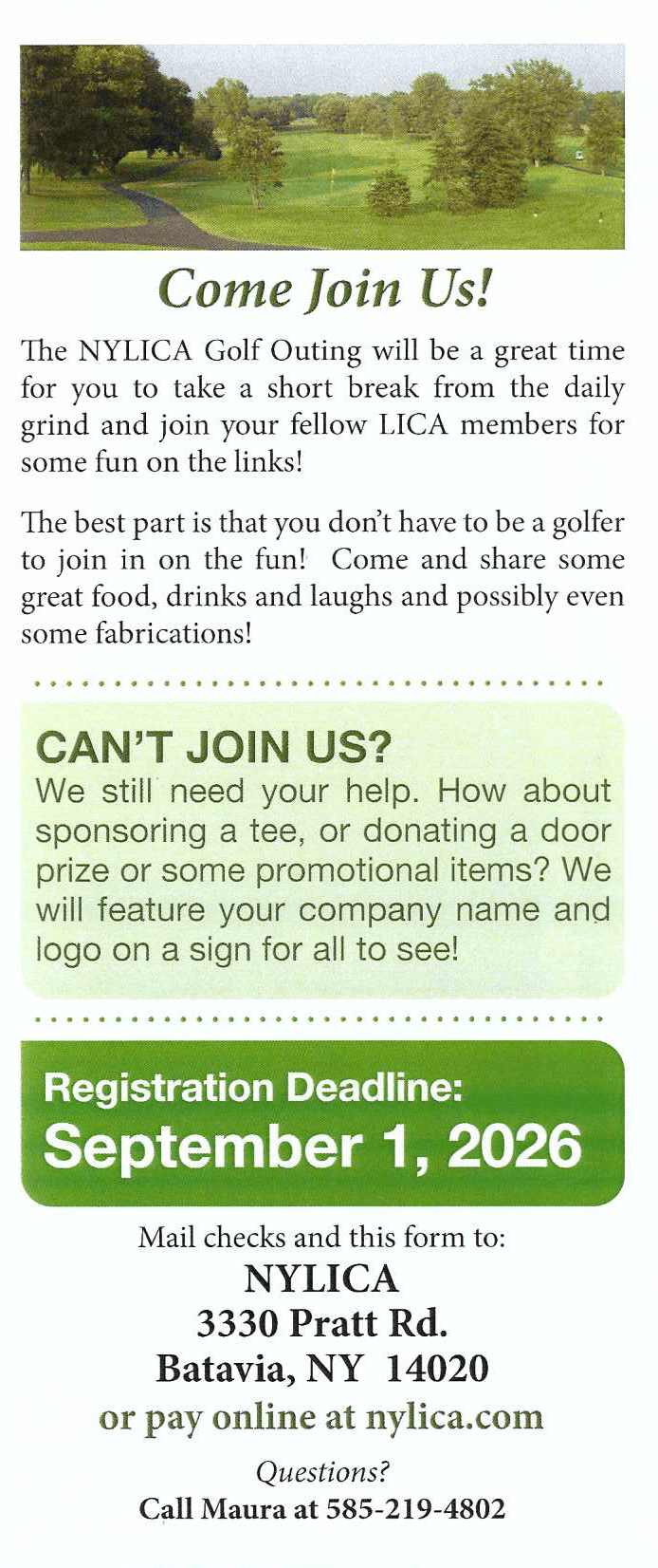 2026 NYLICA 13th Golf Outing Brochure